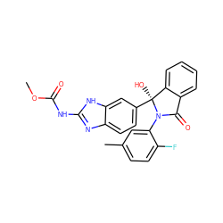 COC(=O)Nc1nc2ccc([C@@]3(O)c4ccccc4C(=O)N3c3cc(C)ccc3F)cc2[nH]1 ZINC000225273490