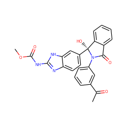 COC(=O)Nc1nc2ccc([C@@]3(O)c4ccccc4C(=O)N3c3cccc(C(C)=O)c3)cc2[nH]1 ZINC000231495318