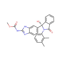 COC(=O)Nc1nc2ccc([C@@]3(O)c4ccccc4C(=O)N3c3cccc(C)c3C)cc2[nH]1 ZINC000138072411