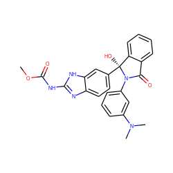 COC(=O)Nc1nc2ccc([C@@]3(O)c4ccccc4C(=O)N3c3cccc(N(C)C)c3)cc2[nH]1 ZINC000220683530