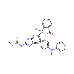 COC(=O)Nc1nc2ccc([C@@]3(O)c4ccccc4C(=O)N3c3cccc(N(C)c4ccccc4)c3)cc2[nH]1 ZINC000222270365