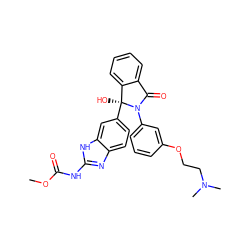 COC(=O)Nc1nc2ccc([C@@]3(O)c4ccccc4C(=O)N3c3cccc(OCCN(C)C)c3)cc2[nH]1 ZINC000225173547