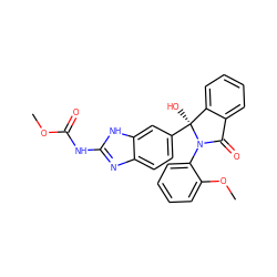 COC(=O)Nc1nc2ccc([C@@]3(O)c4ccccc4C(=O)N3c3ccccc3OC)cc2[nH]1 ZINC000038269324