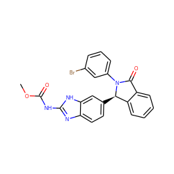 COC(=O)Nc1nc2ccc([C@@H]3c4ccccc4C(=O)N3c3cccc(Br)c3)cc2[nH]1 ZINC000225270252