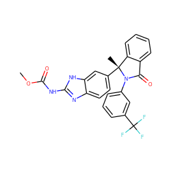 COC(=O)Nc1nc2ccc([C@]3(C)c4ccccc4C(=O)N3c3cccc(C(F)(F)F)c3)cc2[nH]1 ZINC000142919846