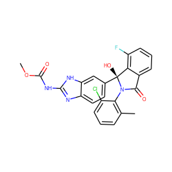 COC(=O)Nc1nc2ccc([C@]3(O)c4c(F)cccc4C(=O)N3c3c(C)cccc3Cl)cc2[nH]1 ZINC001772629107