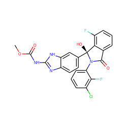 COC(=O)Nc1nc2ccc([C@]3(O)c4c(F)cccc4C(=O)N3c3cccc(Cl)c3F)cc2[nH]1 ZINC000225350555