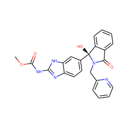 COC(=O)Nc1nc2ccc([C@]3(O)c4ccccc4C(=O)N3Cc3ccccn3)cc2[nH]1 ZINC000223866624