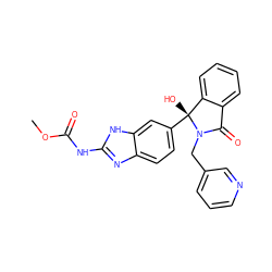 COC(=O)Nc1nc2ccc([C@]3(O)c4ccccc4C(=O)N3Cc3cccnc3)cc2[nH]1 ZINC000231466772