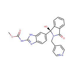 COC(=O)Nc1nc2ccc([C@]3(O)c4ccccc4C(=O)N3Cc3ccncc3)cc2[nH]1 ZINC000231425450