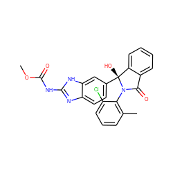 COC(=O)Nc1nc2ccc([C@]3(O)c4ccccc4C(=O)N3c3c(C)cccc3Cl)cc2[nH]1 ZINC001772598425