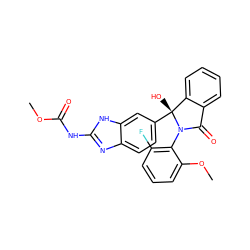 COC(=O)Nc1nc2ccc([C@]3(O)c4ccccc4C(=O)N3c3c(F)cccc3OC)cc2[nH]1 ZINC001772610250