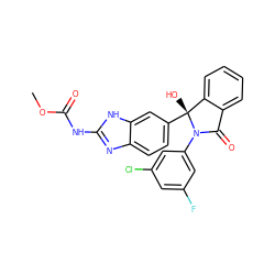 COC(=O)Nc1nc2ccc([C@]3(O)c4ccccc4C(=O)N3c3cc(F)cc(Cl)c3)cc2[nH]1 ZINC000231511434