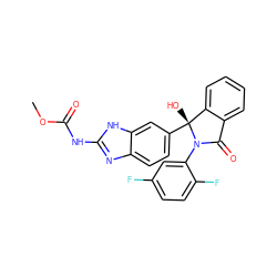 COC(=O)Nc1nc2ccc([C@]3(O)c4ccccc4C(=O)N3c3cc(F)ccc3F)cc2[nH]1 ZINC000035879882