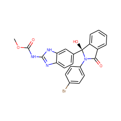 COC(=O)Nc1nc2ccc([C@]3(O)c4ccccc4C(=O)N3c3ccc(Br)cc3)cc2[nH]1 ZINC000224841304