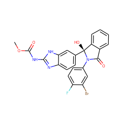 COC(=O)Nc1nc2ccc([C@]3(O)c4ccccc4C(=O)N3c3ccc(F)c(Br)c3)cc2[nH]1 ZINC000035904071