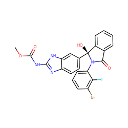 COC(=O)Nc1nc2ccc([C@]3(O)c4ccccc4C(=O)N3c3cccc(Br)c3F)cc2[nH]1 ZINC000231567944