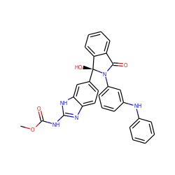 COC(=O)Nc1nc2ccc([C@]3(O)c4ccccc4C(=O)N3c3cccc(Nc4ccccc4)c3)cc2[nH]1 ZINC000201166317