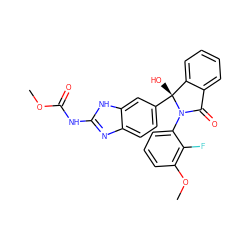 COC(=O)Nc1nc2ccc([C@]3(O)c4ccccc4C(=O)N3c3cccc(OC)c3F)cc2[nH]1 ZINC000141571957