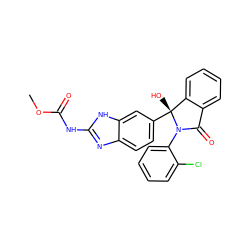 COC(=O)Nc1nc2ccc([C@]3(O)c4ccccc4C(=O)N3c3ccccc3Cl)cc2[nH]1 ZINC000136868159