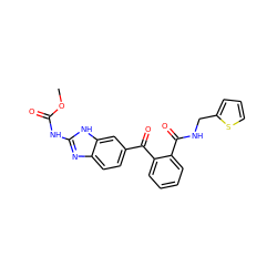 COC(=O)Nc1nc2ccc(C(=O)c3ccccc3C(=O)NCc3cccs3)cc2[nH]1 ZINC000222759498