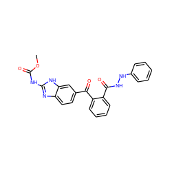 COC(=O)Nc1nc2ccc(C(=O)c3ccccc3C(=O)NNc3ccccc3)cc2[nH]1 ZINC000220925284