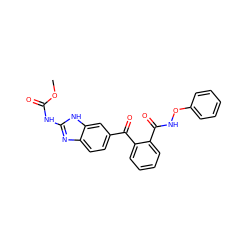 COC(=O)Nc1nc2ccc(C(=O)c3ccccc3C(=O)NOc3ccccc3)cc2[nH]1 ZINC000222887873