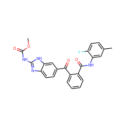 COC(=O)Nc1nc2ccc(C(=O)c3ccccc3C(=O)Nc3cc(C)ccc3F)cc2[nH]1 ZINC000221095968