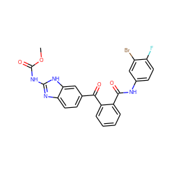 COC(=O)Nc1nc2ccc(C(=O)c3ccccc3C(=O)Nc3ccc(F)c(Br)c3)cc2[nH]1 ZINC000221757632