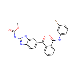 COC(=O)Nc1nc2ccc(C(=O)c3ccccc3C(=O)Nc3cccc(Br)c3)cc2[nH]1 ZINC000230861313