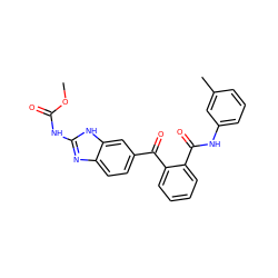 COC(=O)Nc1nc2ccc(C(=O)c3ccccc3C(=O)Nc3cccc(C)c3)cc2[nH]1 ZINC000230586049