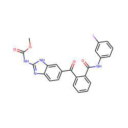 COC(=O)Nc1nc2ccc(C(=O)c3ccccc3C(=O)Nc3cccc(I)c3)cc2[nH]1 ZINC000230475396