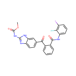 COC(=O)Nc1nc2ccc(C(=O)c3ccccc3C(=O)Nc3cccc(I)c3F)cc2[nH]1 ZINC000221584817