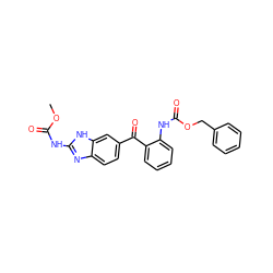 COC(=O)Nc1nc2ccc(C(=O)c3ccccc3NC(=O)OCc3ccccc3)cc2[nH]1 ZINC000223709559