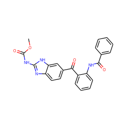 COC(=O)Nc1nc2ccc(C(=O)c3ccccc3NC(=O)c3ccccc3)cc2[nH]1 ZINC000223888169