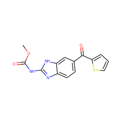 COC(=O)Nc1nc2ccc(C(=O)c3cccs3)cc2[nH]1 ZINC000000056509