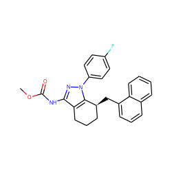 COC(=O)Nc1nn(-c2ccc(F)cc2)c2c1CCC[C@@H]2Cc1cccc2ccccc12 ZINC000026570937