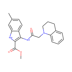 COC(=O)c1[nH]c2cc(C)ccc2c1NC(=O)CN1CCCc2ccccc21 ZINC000004301920