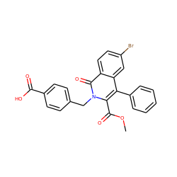 COC(=O)c1c(-c2ccccc2)c2cc(Br)ccc2c(=O)n1Cc1ccc(C(=O)O)cc1 ZINC000029062660