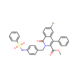 COC(=O)c1c(-c2ccccc2)c2cc(Br)ccc2c(=O)n1Cc1ccc(NS(=O)(=O)c2ccccc2)cc1 ZINC000029062089