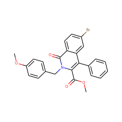 COC(=O)c1c(-c2ccccc2)c2cc(Br)ccc2c(=O)n1Cc1ccc(OC)cc1 ZINC000029062885