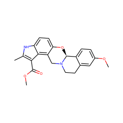 COC(=O)c1c(C)[nH]c2ccc3c(c12)CN1CCc2cc(OC)ccc2[C@@H]1O3 ZINC000026154578