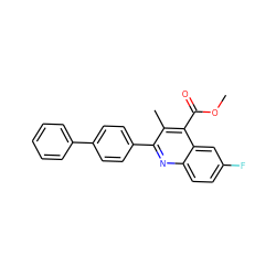 COC(=O)c1c(C)c(-c2ccc(-c3ccccc3)cc2)nc2ccc(F)cc12 ZINC000029335807