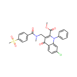 COC(=O)c1c(CN(C)C(=O)c2ccc(S(C)(=O)=O)cc2)c(=O)c2ccc(Cl)cc2n1-c1ccccc1 ZINC000096170301