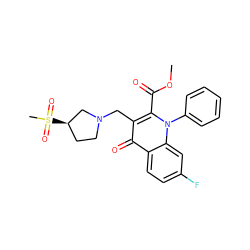 COC(=O)c1c(CN2CC[C@@H](S(C)(=O)=O)C2)c(=O)c2ccc(F)cc2n1-c1ccccc1 ZINC000095560378