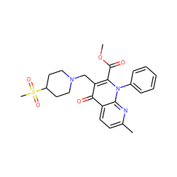 COC(=O)c1c(CN2CCC(S(C)(=O)=O)CC2)c(=O)c2ccc(C)nc2n1-c1ccccc1 ZINC000095557934