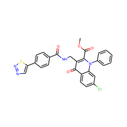 COC(=O)c1c(CNC(=O)c2ccc(-c3cnns3)cc2)c(=O)c2ccc(Cl)cc2n1-c1ccccc1 ZINC000096170216