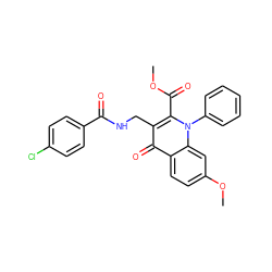 COC(=O)c1c(CNC(=O)c2ccc(Cl)cc2)c(=O)c2ccc(OC)cc2n1-c1ccccc1 ZINC000096170260