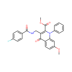 COC(=O)c1c(CNC(=O)c2ccc(F)cc2)c(=O)c2ccc(OC)cc2n1-c1ccccc1 ZINC000096170258