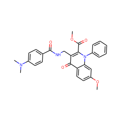 COC(=O)c1c(CNC(=O)c2ccc(N(C)C)cc2)c(=O)c2ccc(OC)cc2n1-c1ccccc1 ZINC000096170259